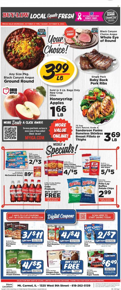 IGA (IL) Weekly Ad Flyer Specials October 12 to October 18, 2022