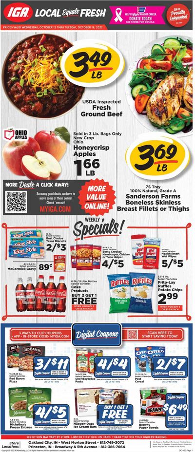 IGA (IN) Weekly Ad Flyer Specials October 12 to October 18, 2022