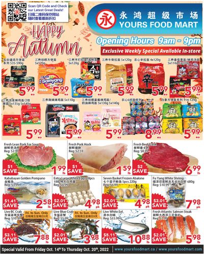 Yours Food Mart Flyer October 14 to 20