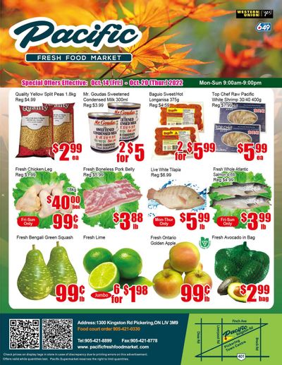 Pacific Fresh Food Market (Pickering) Flyer October 14 to 20