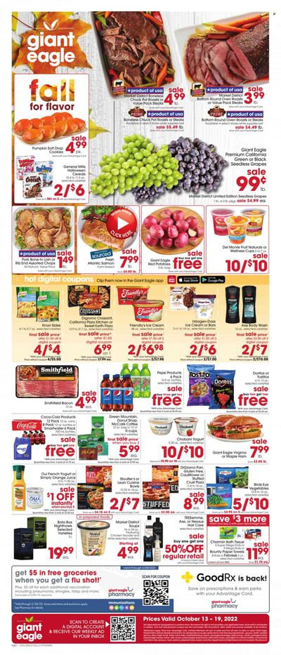 Giant Eagle (OH, PA) Weekly Ad Flyer Specials October 13 to October 19, 2022