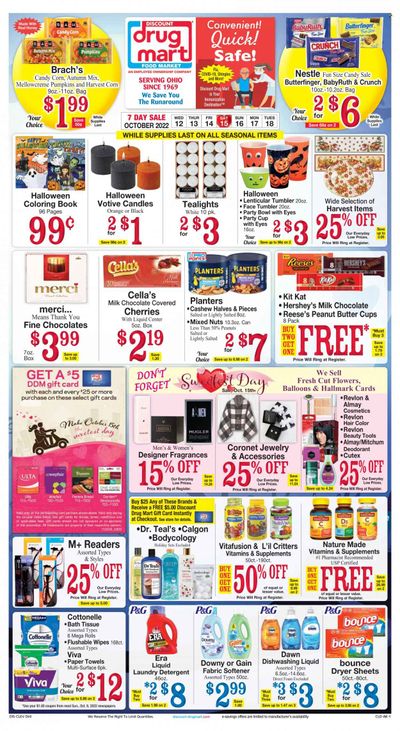 Discount Drug Mart (OH) Weekly Ad Flyer Specials October 12 to October 18, 2022