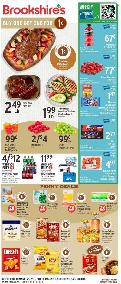 Brookshires (AR, LA, TX) Weekly Ad Flyer Specials October 12 to October 18, 2022