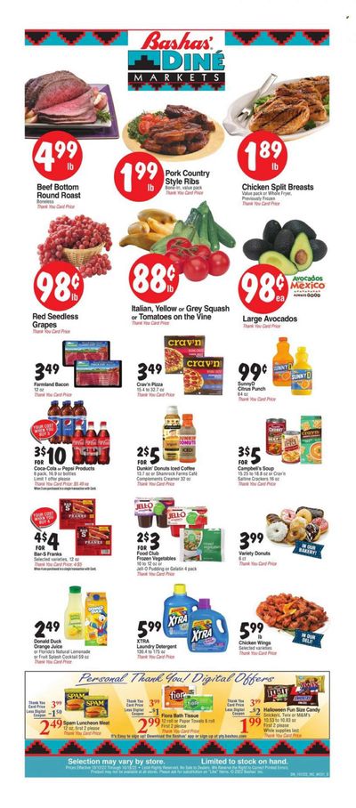 Bashas' Diné Markets (AZ, NM) Weekly Ad Flyer Specials October 12 to October 18, 2022