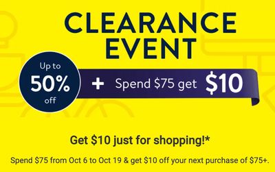 Walmart Canada Inventory Clearance Sale: Save $10 Off your $75 Purchase + up to 50% OFF