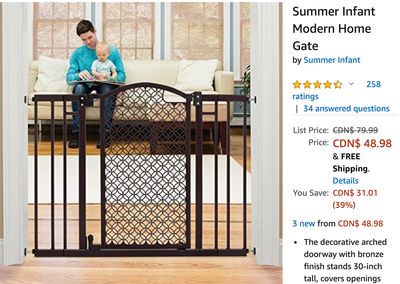Amazon Canada Deals: Save 39% on Summer Infant Modern Home Gate + 30% on CalmDo Juicer Machine + More Deals