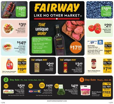 Fairway Market (CT, NJ, NY) Weekly Ad Flyer Specials October 14 to October 20, 2022