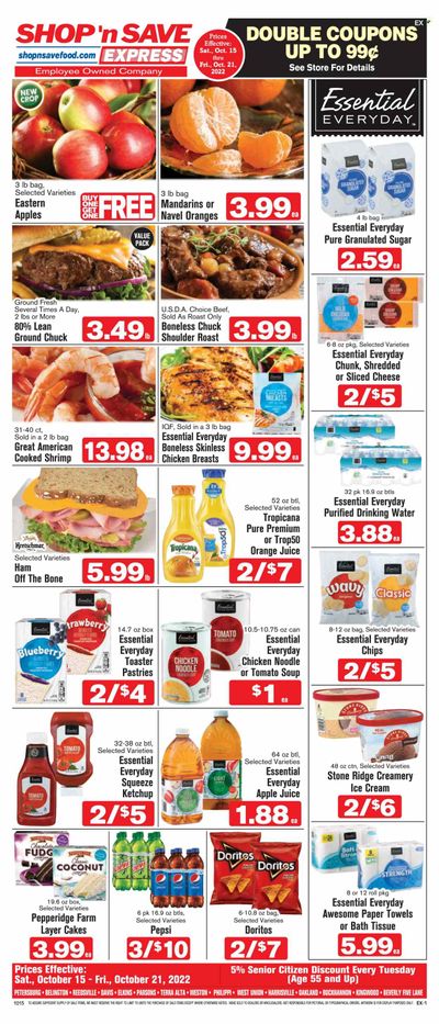 Shop ‘n Save Express (MD, PA, WV) Weekly Ad Flyer Specials October 15 to October 21, 2022