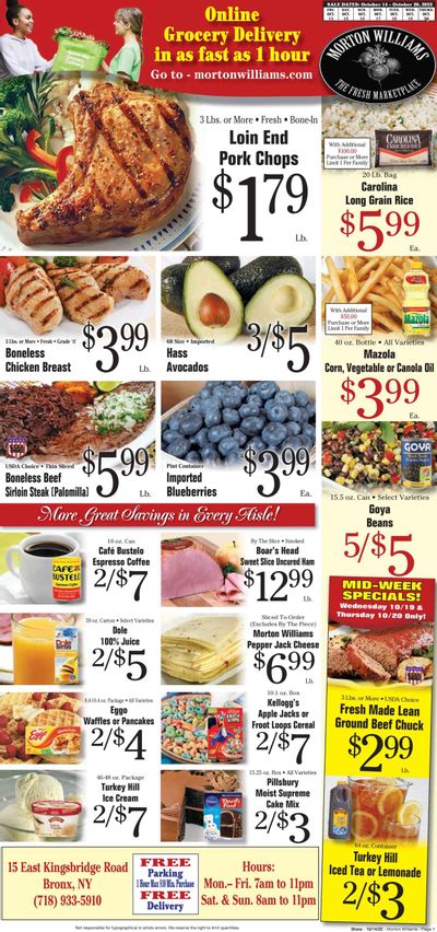 Morton Williams (NY) Weekly Ad Flyer Specials October 14 to October 20, 2022