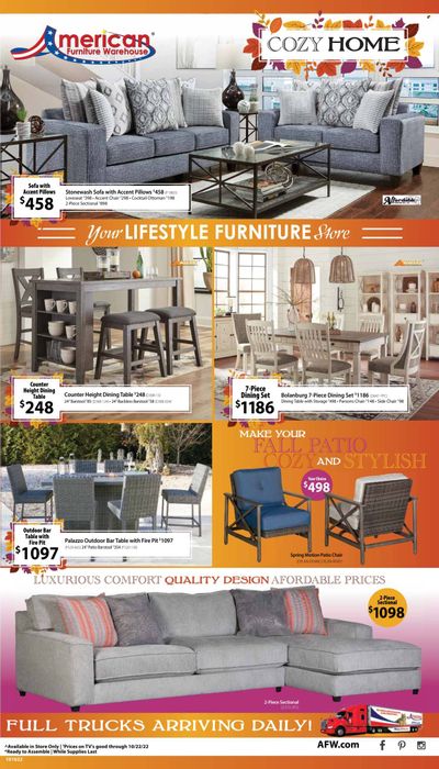 American Furniture Warehouse (AZ, CO, TX) Weekly Ad Flyer Specials October 16 to October 22, 2022