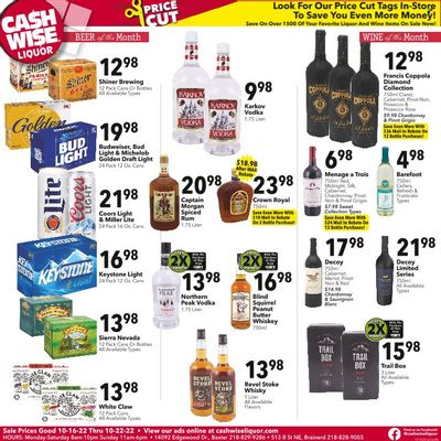 Cash Wise Liquor Only (MN) Weekly Ad Flyer Specials October 16 to October 22, 2022 Cash Wise Liquor Only (MN) Weekly Ad Flyer Specials October 16 to October 22, 2022