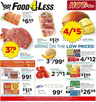 Food 4 Less (CA) Weekly Ad Flyer Specials October 19 to October 25, 2022