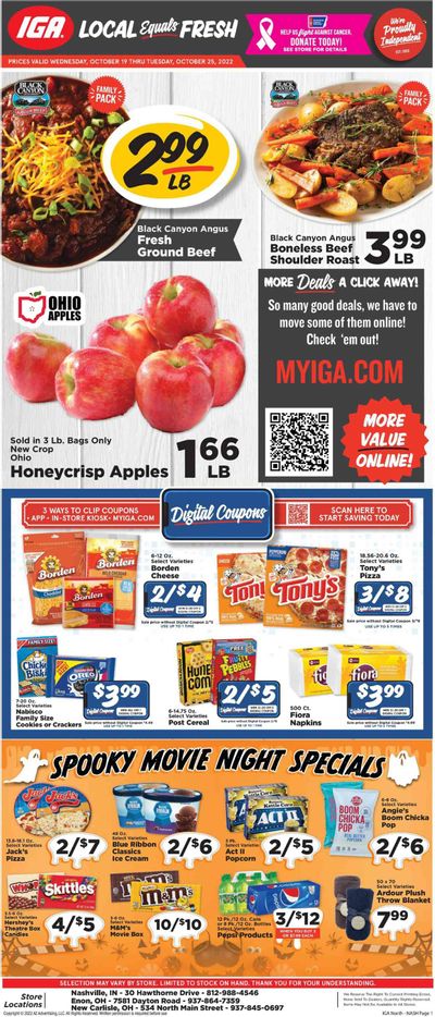 IGA (IN) Weekly Ad Flyer Specials October 19 to October 25, 2022