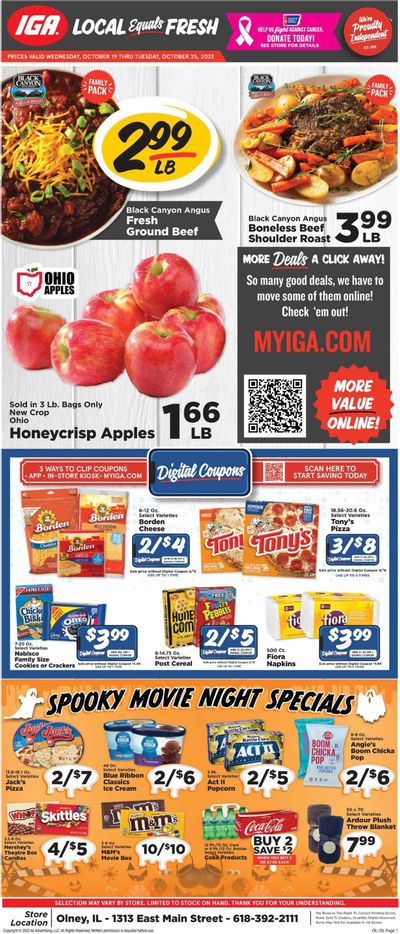 IGA (IL) Weekly Ad Flyer Specials October 19 to October 25, 2022