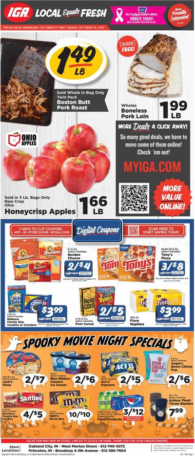 IGA (IN) Weekly Ad Flyer Specials October 19 to October 25, 2022