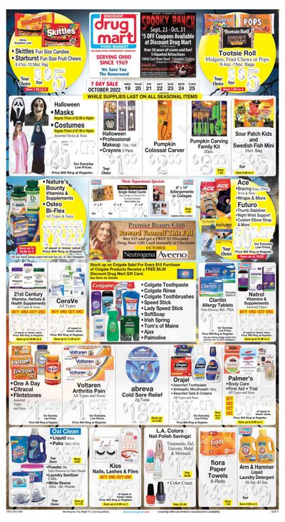 Discount Drug Mart (OH) Weekly Ad Flyer Specials October 19 to October 25, 2022