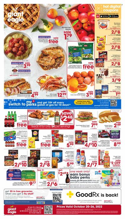 Giant Eagle (OH, PA) Weekly Ad Flyer Specials October 20 to October 26, 2022