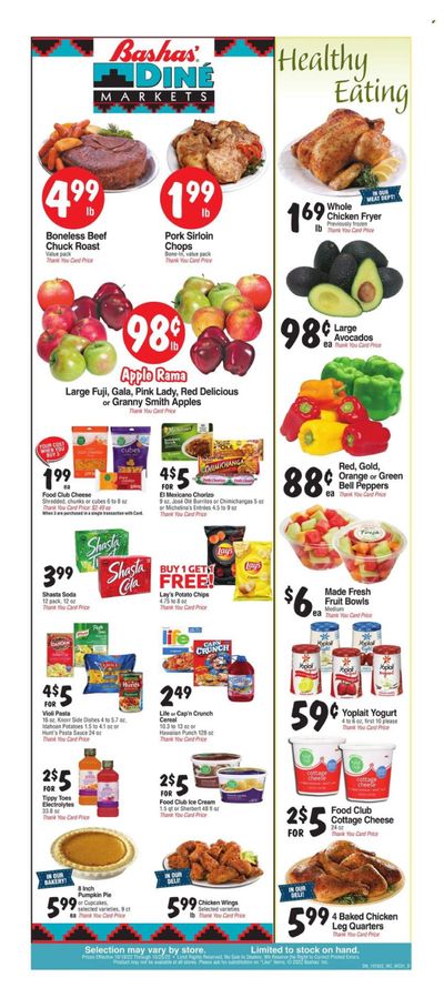 Bashas' Diné Markets (AZ, NM) Weekly Ad Flyer Specials October 19 to October 25, 2022