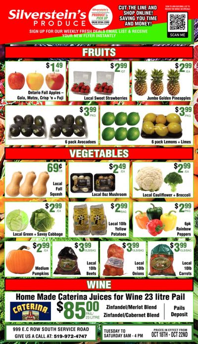 Silverstein's Produce Flyer October 18 to 22