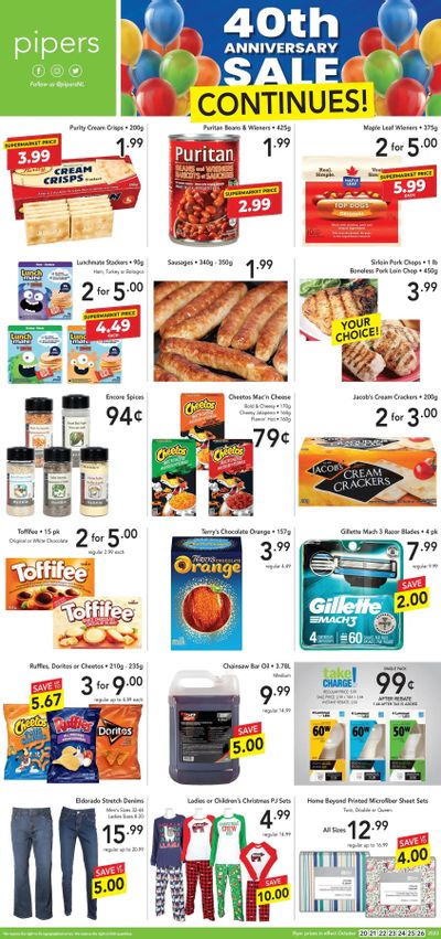 Pipers Superstore Flyer October 20 to 26