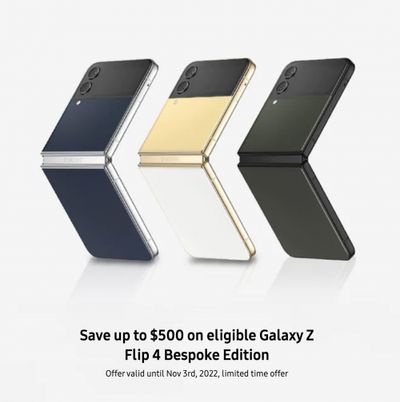 Samsung Canada Sale: Save Up to $500 OFF Galaxy Z Flip 4 Bespoke Edition + More