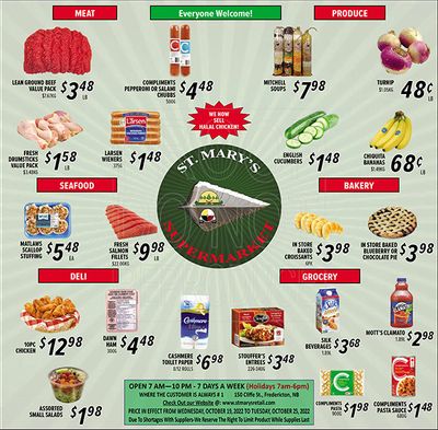 St. Mary's Supermarket Flyer October 19 to 25