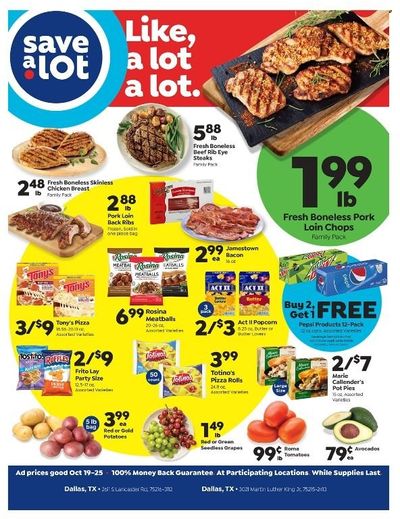 Save a Lot Weekly Ad Flyer Specials October 19 to October 25, 2022