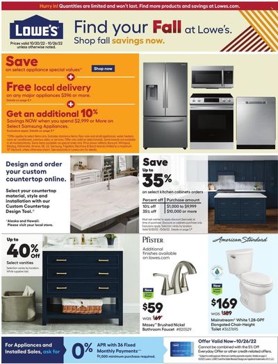 Lowe's Weekly Ad Flyer Specials October 20 to October 26, 2022