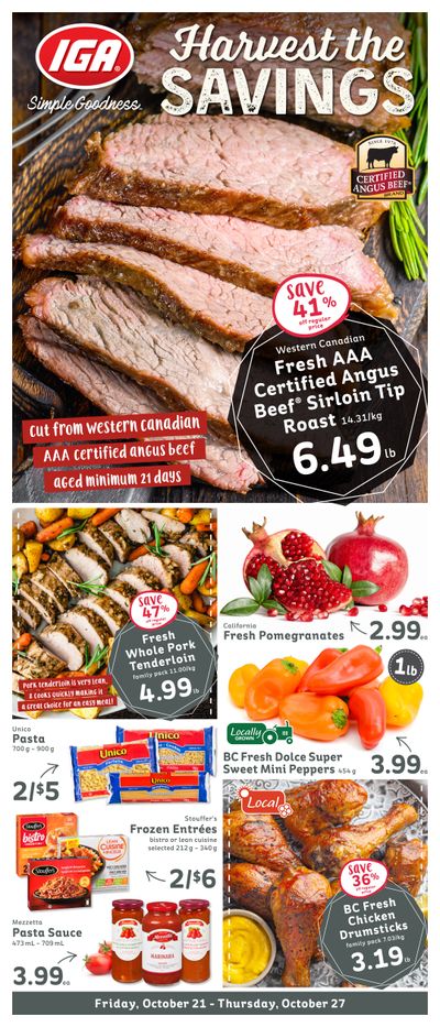 IGA Stores of BC Flyer October 21 to 27