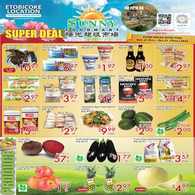 Sunny Foodmart (Etobicoke) Flyer October 21 to 27