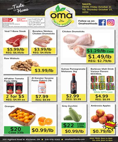Oma Fresh Foods Flyer October 21 to 27