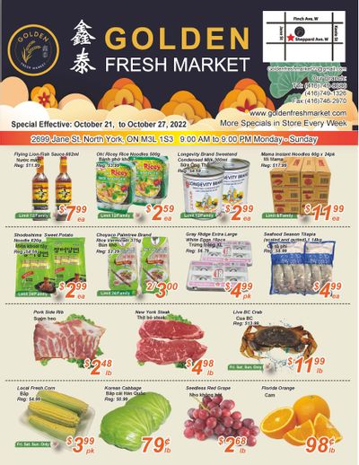 Golden Fresh Market Flyer October 21 to 27