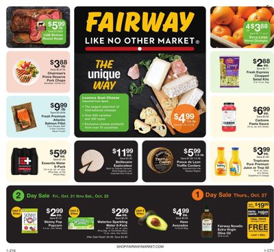 Fairway Market (CT, NJ, NY) Weekly Ad Flyer Specials October 21 to October 27, 2022
