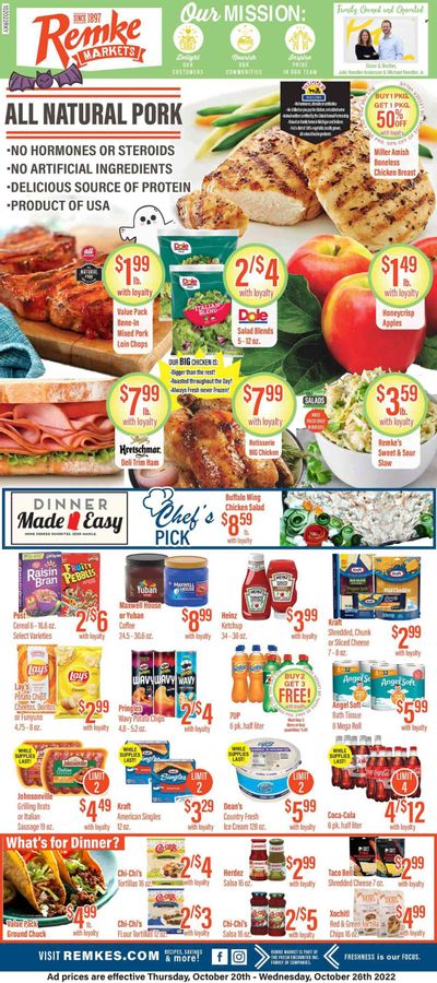 Remke (OH) Weekly Ad Flyer Specials October 20 to October 26, 2022