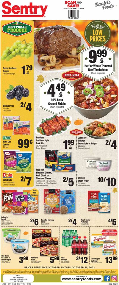 Sentry Foods (WI) Weekly Ad Flyer Specials October 20 to October 26, 2022