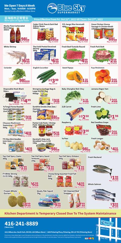 Blue Sky Supermarket (North York) Flyer October 21 to 27