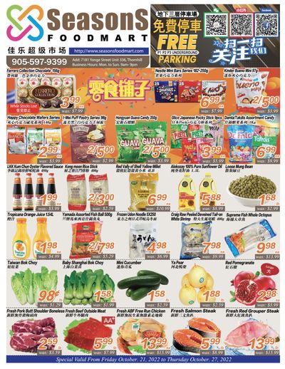 Seasons Food Mart (Thornhill) Flyer October 21 to 27