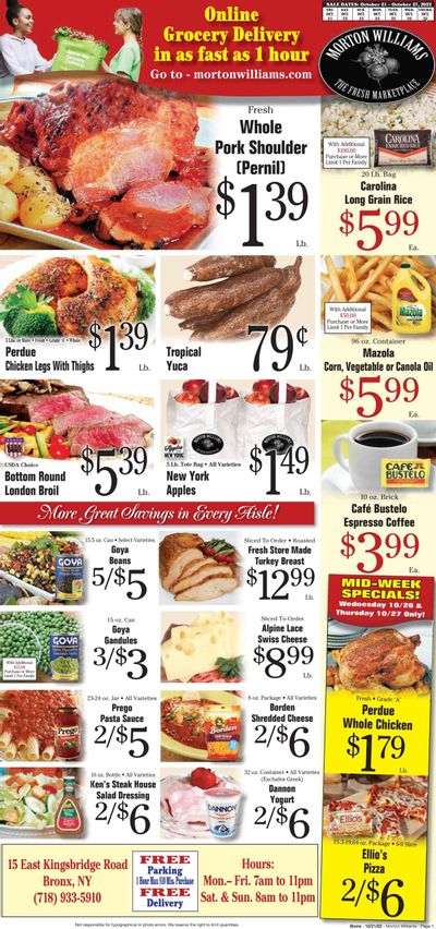 Morton Williams (NY) Weekly Ad Flyer Specials October 21 to October 27, 2022