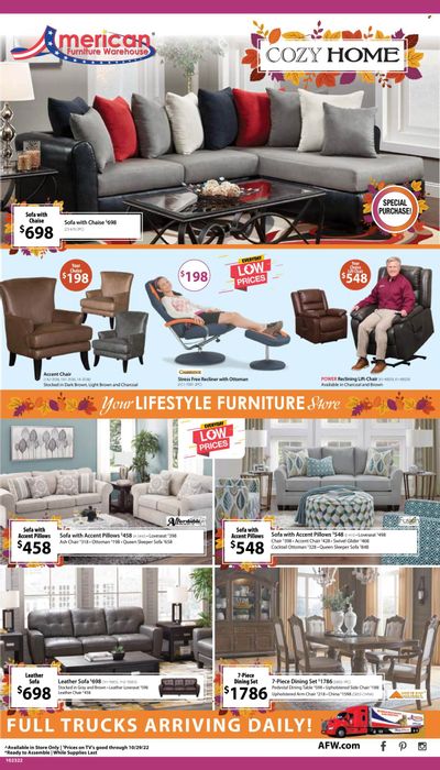 American Furniture Warehouse (AZ, CO, TX) Weekly Ad Flyer Specials October 23 to October 29, 2022