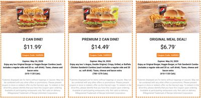 Harvey’s Canada New Coupons: Two Original Burger or Veggie Burger Combos for $11.99 + More Deals