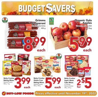 Buy-Low Foods Budget Savers Flyer October 23 to November 19