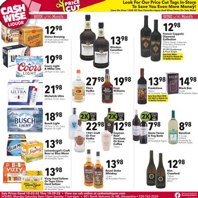 Cash Wise Liquor Only (MN) Weekly Ad Flyer Specials October 23 to October 29, 2022