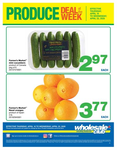 Wholesale Club (Atlantic) Produce Deal of the Week Flyer April 16 to 22