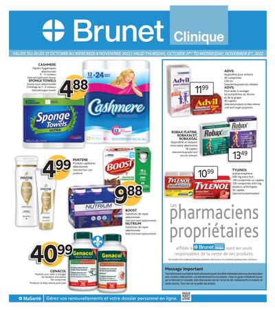 Brunet Clinique Flyer October 27 to November 9