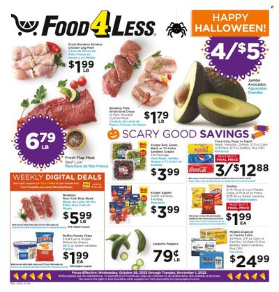 Food 4 Less (CA) Weekly Ad Flyer Specials October 26 to November 1, 2022