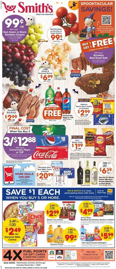 Smith's (AZ, ID, MT, NM, NV, UT, WY) Weekly Ad Flyer Specials October 26 to November 1, 2022