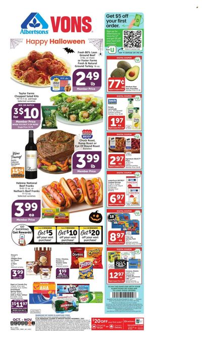 Albertsons (CA) Weekly Ad Flyer Specials October 26 to November 1, 2022