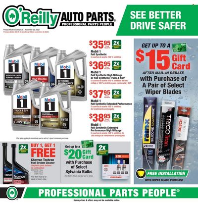 O'Reilly Auto Parts Weekly Ad Flyer Specials October 26 to November 29, 2022