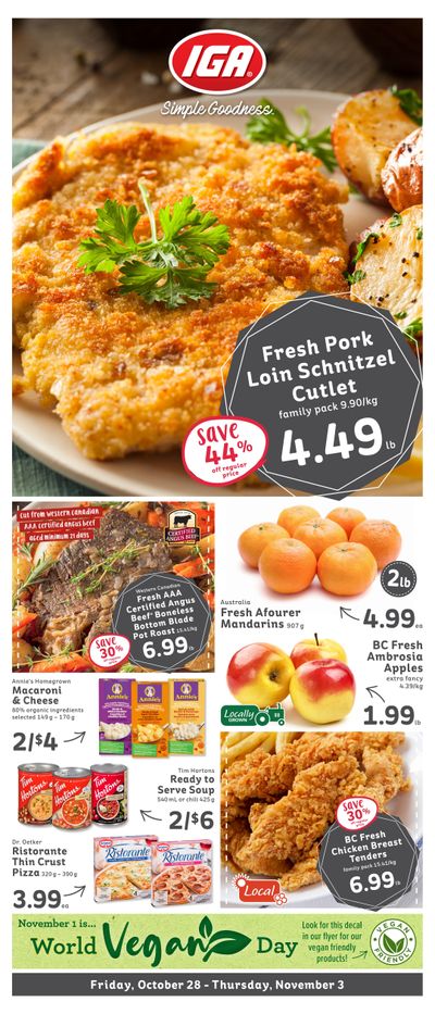 IGA Stores of BC Flyer October 28 to November 3