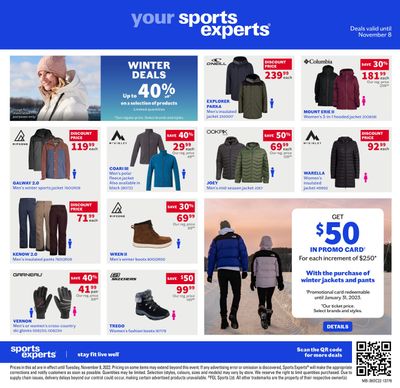 Sports Experts Flyer October 26 to November 8